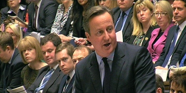 Prime Minister David Cameron speaks during Prime Minister's Questions in the House of Commons, London.