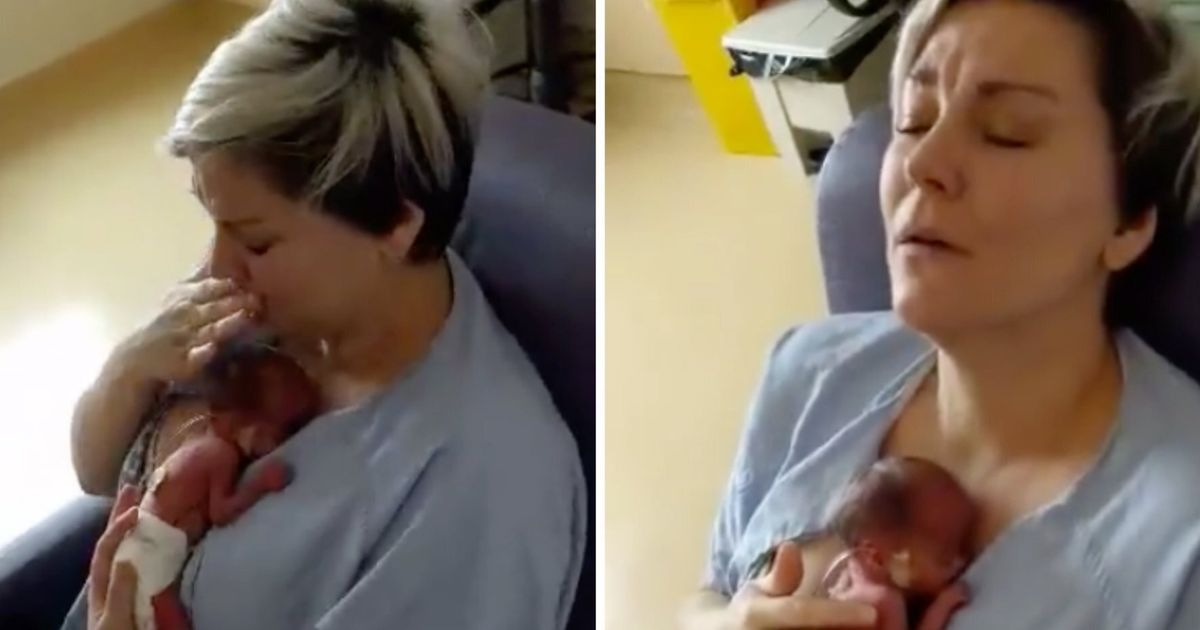 Precious Moment New Mum Holds Premature Baby For The First Time ...