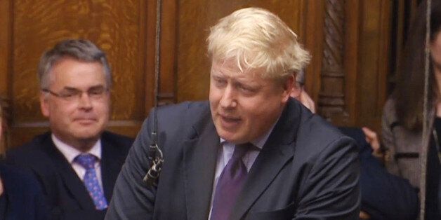 Mayor of London Boris Johnson speaks in the House of Commons in London, following Prime Minister David Cameron's address to MPs, laying out his case for staying in the European Union.