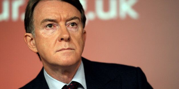 LONDON, ENGLAND - FEBRUARY 01: Lord Mandelson speaks during a press conference at Labour Headquarters on February 1, 2010 in London, England. The business secretary Peter Mandelson claimed that conservative plans to cut public spending would 'strangle the recovery at birth'. (Photo by Dan Kitwood/Getty Images)