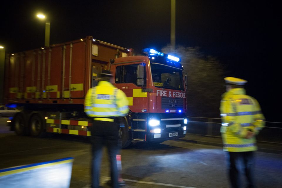Emergency services are present at Didcot power station this evening (Tuesday) after part of the power station collapsed, killing one person. February 23 2016. 