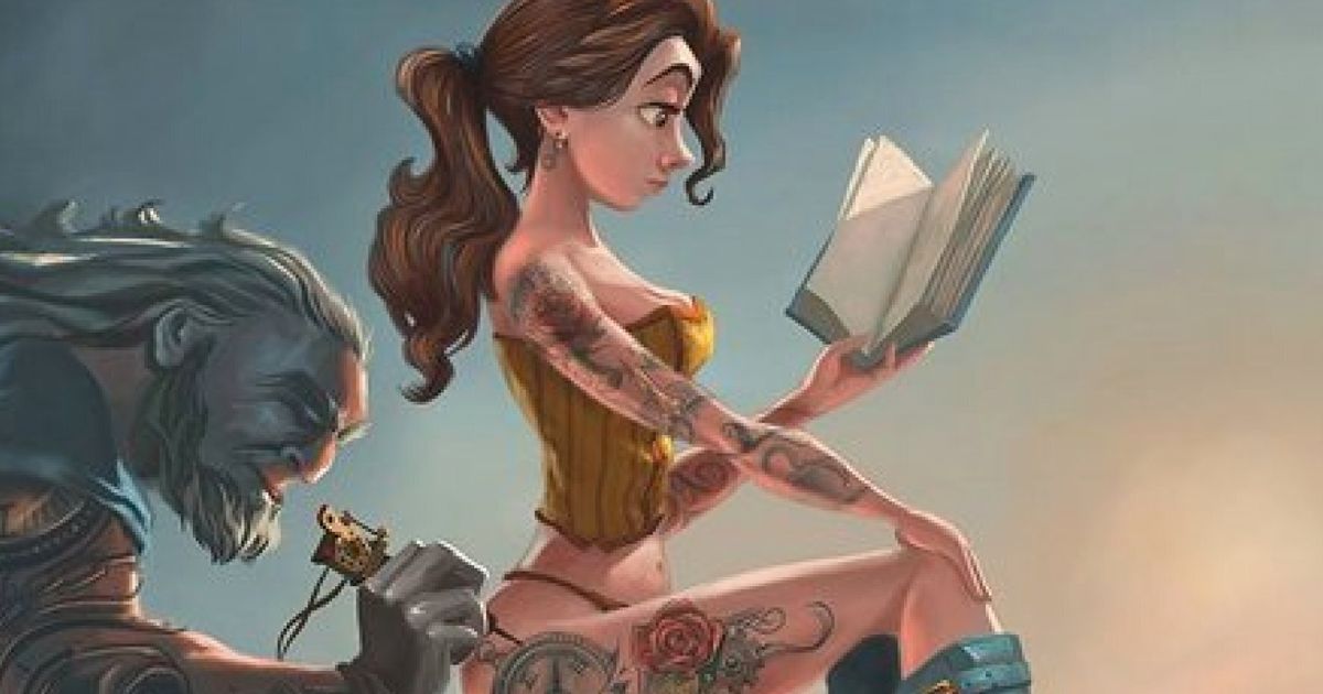 Disney Princesses Reimagined As Tattooed Pin Ups Is Pretty