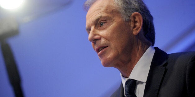 Tony Blair delivers a speech at the National September 11 Memorial Museum Auditorium in New York City, NY, USA, October 6, 2015. Blair said that while the essence of Islam is peaceful and compassionate, there is an ideology based on a perversion of Islam which threatens global security and that this ideology, as well as the violence which it often leads to, must be defeated. Photo by Dennis Van Tine/ABACAPRESS.COM