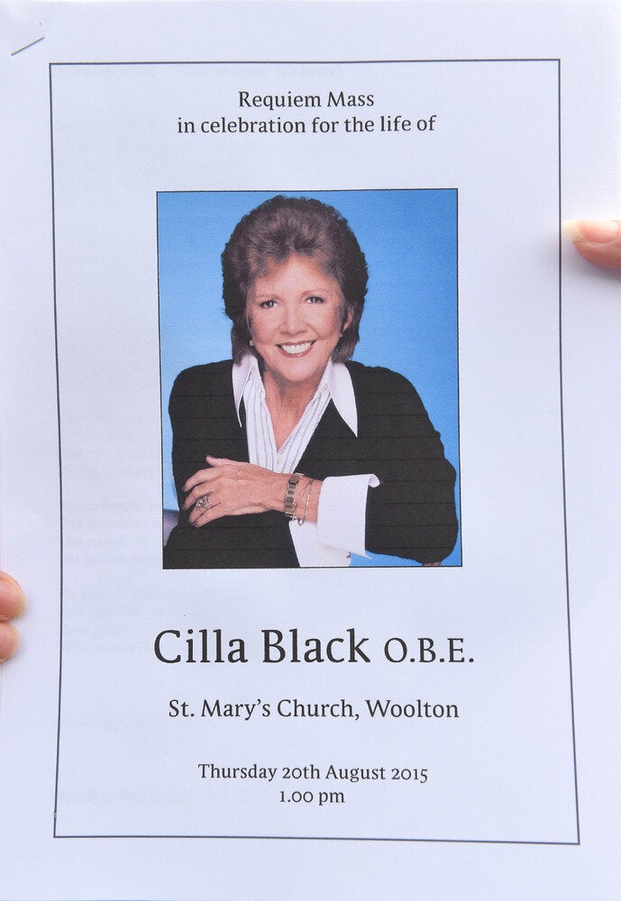 Cilla Black dies aged 72