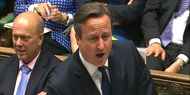 Prime Minister David Cameron speaks during Prime Minister's Questions in the House of Commons, London.