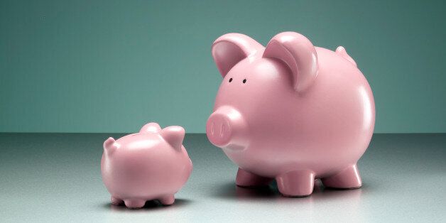Small and large piggy bank