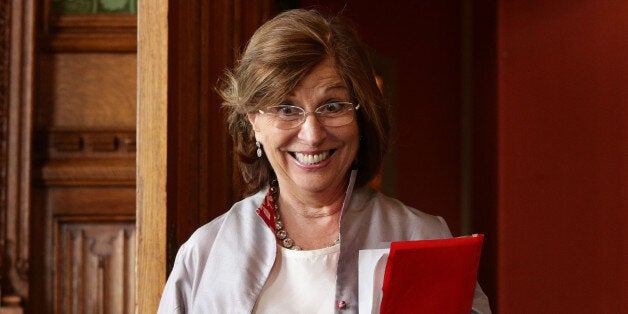 The Lord Speaker Baroness D'Souza arrives before her meeting with Chinese Premier Li Keqiang in the River Room, during his visit to the House of Lords