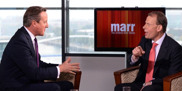 Prime Minister David Cameron is interviewed by Andrew Marr. The only Cabinet ministers to appear on Sunday politics shows in the last month were on Marr