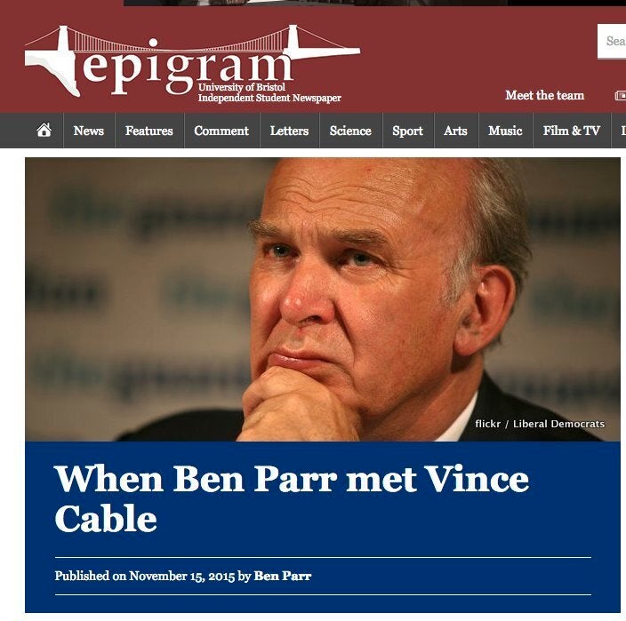 When Ben Parr Met Vince Cable, Ben Parr