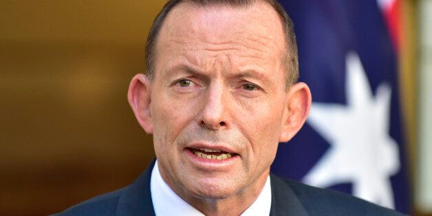 Outgoing Australian Prime Minister Tony Abbott speaks during a press conference at Parliament House in Canberra, Australia, Tuesday, Sept. 15, 2015. Malcolm Turnbull will be sworn in as Australia's 29th prime minister on Tuesday after a surprise ballot of his conservative Liberal Party colleagues voted 54-to-44 on Monday night to replace Prime Minister Abbott only two years after he was elected. (AP Photo/Rob Griffith)