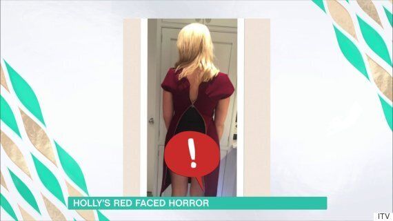 Holly Willoughby Suffers Wardrobe Malfunction During Downing