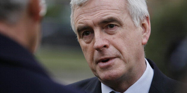 John McDonnell, MP for Hayes and Harlington, talks to the media outside the Houses of Parliament, London, following his suspension from the Commons for five days after he picked up the mace during heated exchanges on the Government's decision to go ahead with a third runway at Heathrow.