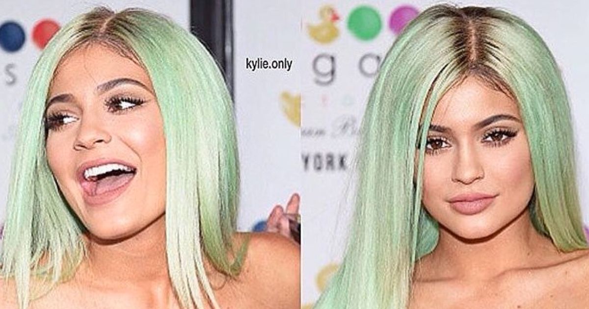 Kylie Jenner Goes From Minimal Makeup To Mint Green Hair At NYFW ...