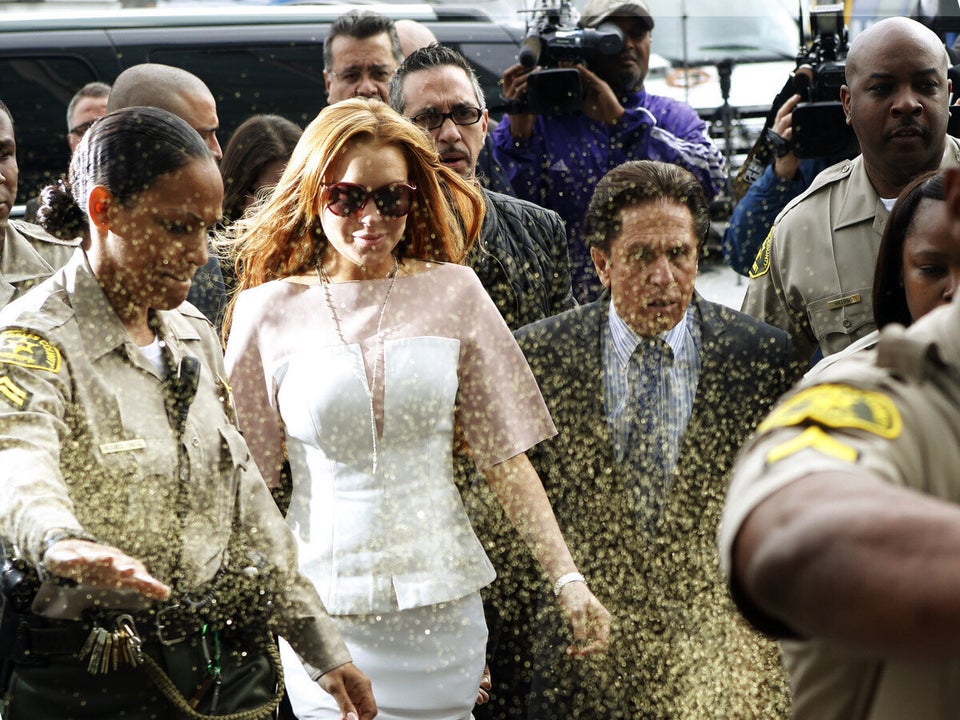 Lindsay Lohan Gets Glitter Bombed