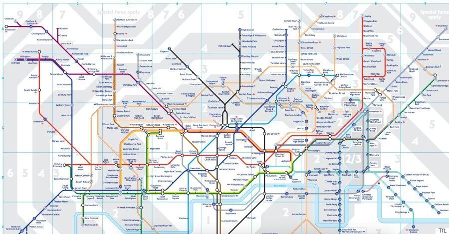 London Underground 2016 Tube Map Shows New Zones For Stratford, Canning ...