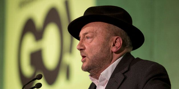 Respect MP George Galloway speaks in a public meeting of the cross-party union, Grassroots Out, at the Queen Elizabeth II Centre in Westminster, central London, on the day when David Cameron is in Brussels for crucial summit on his EU reform demands.