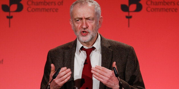 Jeremy Corbyn, leader of Britain's opposition Labour Party, gestures as he speaks during the 2016 British Chamber of Commerce annual conference in London, U.K., on Thursday, March 3, 2016. Alternative trading arrangements with the European Union in the event of a British departure from the bloc would pose 'serious risks' to the prosperity of Britain, Prime Minister David Cameron's government said. Photographer: Luke MacGregor/Bloomberg via Getty Images