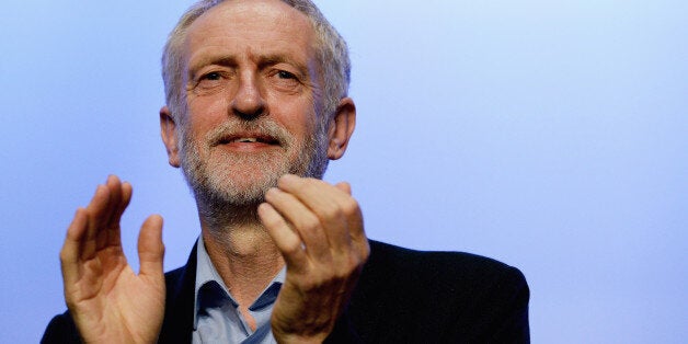 BRIGHTON, ENGLAND - SEPTEMBER 15: Labour party leader Jeremy Corbyn addresses the TUC Conference at The Brighton Centre on September 15, 2015 in Brighton, England. It was Mr Corbyn's first major speech since becoming leader of the party at the weekend and he received a standing ovation from the members of the TUC. (Photo by Mary Turner/Getty Images)