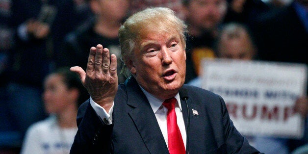 Republican presidential candidate Donald Trump speaks during a rally in Biloxi, Miss., Saturday, Jan. 2, 2016. (AP Photo/Rogelio V. Solis)