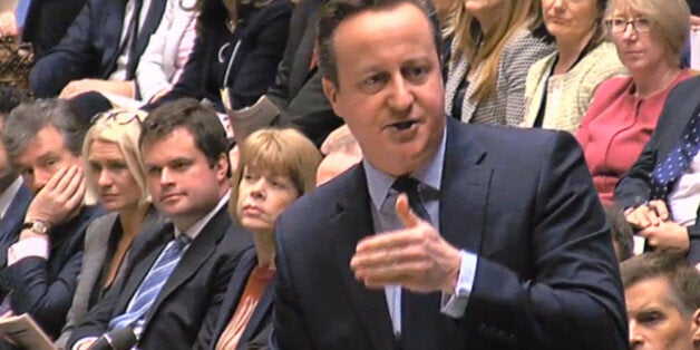 Prime Minister David Cameron speaks during Prime Minister's Questions in the House of Commons, London.