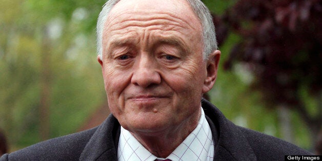 London mayoral candidate Ken Livingstone (R) of the Labour Party leaves after casting his vote in the local elections at polling station at a primary school in northwest London on May 3, 2012. Voters went to the polls in local elections in Britain on May 3, with London mayor Boris Johnson set to stay in office in an Olympic year but the governing coalition expected to take a battering. AFP PHOTO / JUSTIN TALLIS (Photo credit should read JUSTIN TALLIS/AFP/GettyImages)