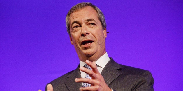 Ukip Party leader Nigel Farage delivers his keynote speech during the UKIP Annual Conference at Doncaster Racecourse.