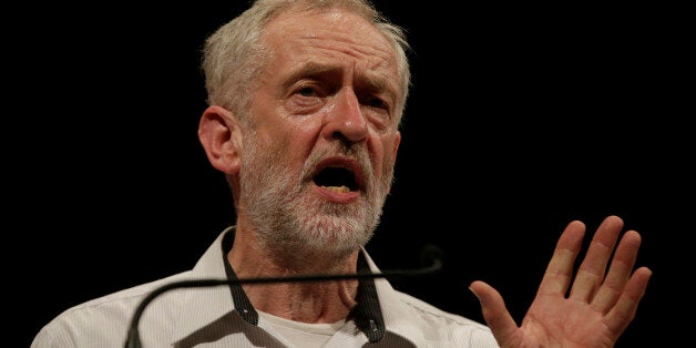 British lawmaker Jeremy Corbyn addressing a meeting during his election campaign for the leadership of the British Labour Party in Ealing, west London, Monday, Aug. 17, 2015. (AP Photo/Alastair Grant)