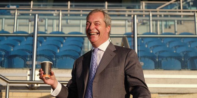 DONCASTER, ENGLAND - SEPTEMBER 25: UK Independence Party leader Nigel Farage takes part in a photo call at Doncaster Racecourse at the start of the UK Independence Party annual conference on September 25, 2015 in Doncaster, England. After increasing their vote share following the May General Election campaign the UKIP conference this year focussed primarily on the campaign to leave the European Union ahead of the upcoming referendum on EU membership. (Photo by Ian Forsyth/Getty Images)