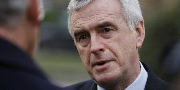 John McDonnell, MP for Hayes and Harlington, talks to the media outside the Houses of Parliament, London, following his suspension from the Commons for five days after he picked up the mace during heated exchanges on the Government's decision to go ahead with a third runway at Heathrow.