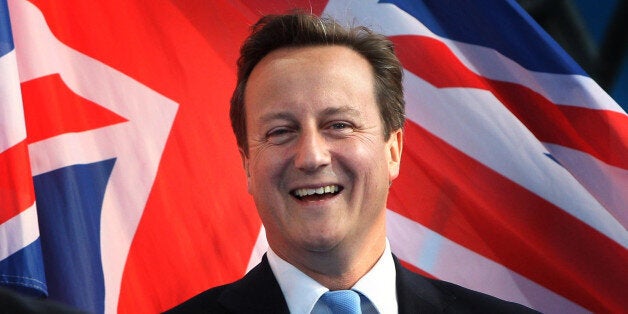 Prime Minister David Cameron at the 'London 2012 - One Year To Go' ceremony in Trafalgar Square in London, England.