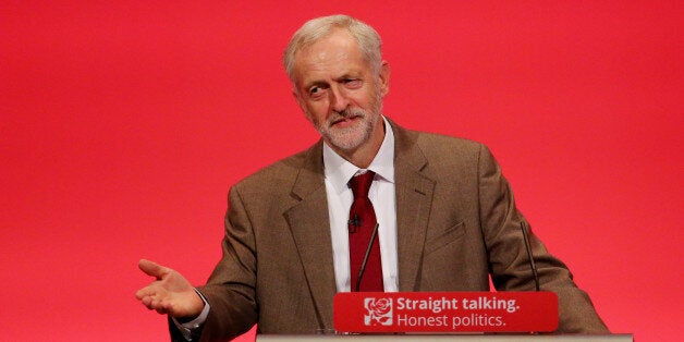 Labour Leader Jeremy Corbyn delivers his first keynote speech during the third day of the Labour Party conference at the Brighton Centre in Brighton, Sussex.