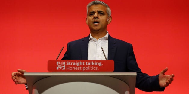 Sadiq Khan, Labour London Mayoral Candidate, delivers his speech on the final day of the Labour Party annual conference at the Brighton Centre in Brighton, Sussex.