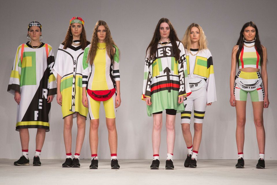 Student collections from the University of Central Lancashire, UCLAN, at Graduate Fashion Week, GFW.