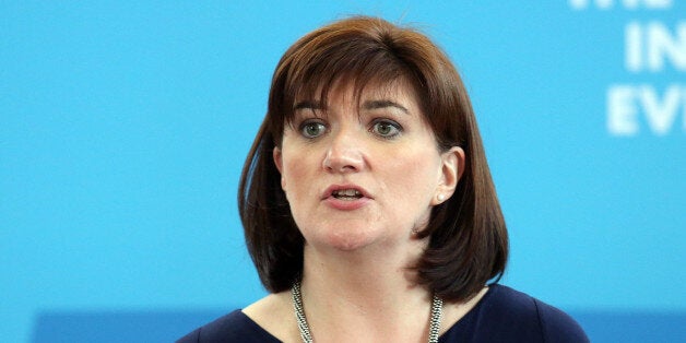 LONDON, ENGLAND - FEBRUARY 02: Education Secretary, Nicky Morgan, speaks during a visit with Prime Minister David Cameron to Kingsmead School on February 2, 2015 in north London, England. The Prime Minister set out the Conservative Party's education policy in which funding per pupil would not be cut and 7bn GBP would be provided for places for increasing numbers of pupils. (Photo by Carl Court/Getty Images)