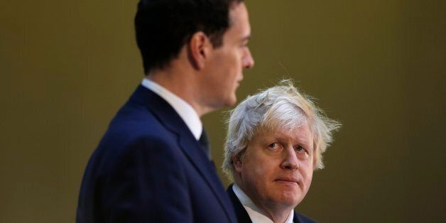 Chancellor of the Exchequer George Osborne (left) and Mayor of London Boris Johnson announce their Long Term Economic Plan for London, at the Tate Modern in London.