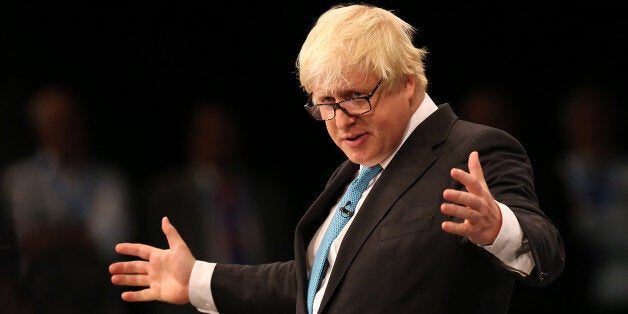 Boris Johnson, MP for Uxbridge, delivers his speech to the Conservative Party conference at Manchester Central.