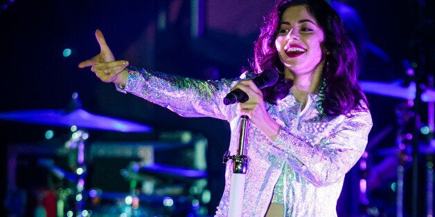 LAS VEGAS, NV - April 13: ***HOUSE COVERAGE*** Marina and The Diamonds at The Boulevard Pool at The Cosmopolitan of Las Vegas in Las Vegas, NV on April 13, 2015. Credit: Erik Kabik Photography/ Retna Ltd./MediaPunch/IPX