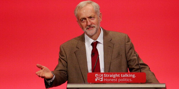 Labour Leader Jeremy Corbyn delivers his first keynote speech during the third day of the Labour Party conference at the Brighton Centre in Brighton, Sussex.