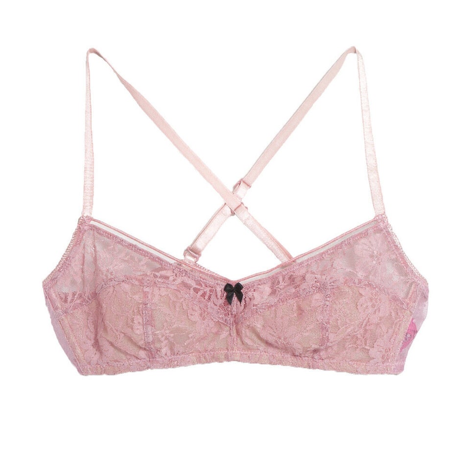 Alejandra Convertible Wireless Lace Bralette in Dusty Rose