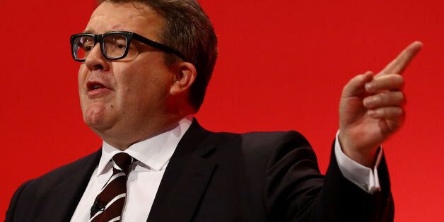 Deputy Leader Tom Watson delivering speech on the final day of the annual Labour party conference at the Brighton Centre in Brighton, Sussex.
