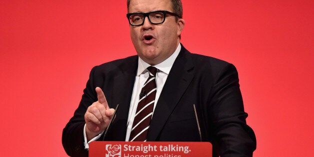 BRIGHTON, ENGLAND - SEPTEMBER 30: Deputy Leader of the Labour party Tom Watson gives the closing speech on the final day of the Labour Party Autumn Conference on September 30, 2015 in Brighton, England. On the fourth and final day of the annual Labour Party Conference, delegates will debate and vote on an emergency motion detailing strict conditions for the support of military action in Syria, as well as attending talks on healthcare and education from Labour politicians. (Photo by Jeff J Mitchell/Getty Images)