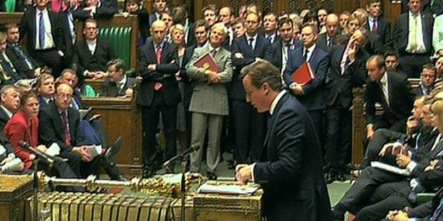 Prime Minister David Cameron speaks during Prime Minister's Questions in the House of Commons, London.