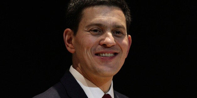 David Miliband presenting his Kennedy Memorial Trust lecture, entitled 'America, Britain & Europe: Lessons from JFK', at the British Library Conference Centre, in London.