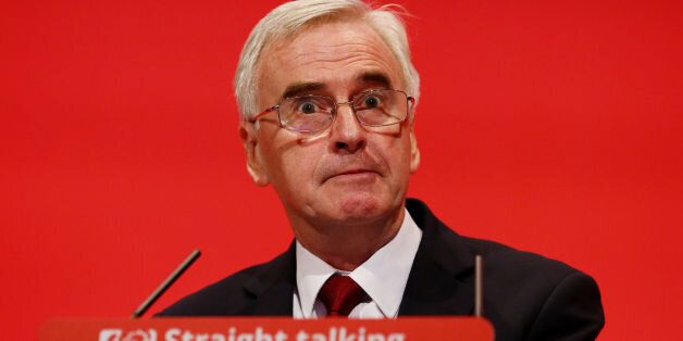 Shadow Chancellor John McDonnell making his keynote speech to the Labour Party annual conference in the Brighton Centre in Brighton, Sussex.