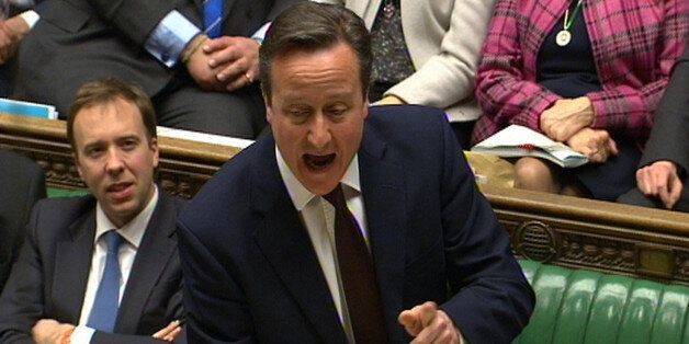 Prime Minister David Cameron speaks during Prime Minister's Questions in the House of Commons, London.