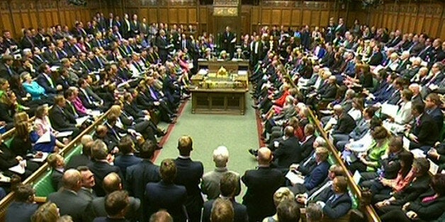 Prime Minister David Cameron speaks during Prime Minister's Questions in the House of Commons, London.