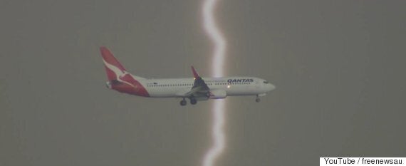 Qantas Plane Misses Lightning Bolt By Seconds In Terrifying Video Footage Huffpost Uk News 