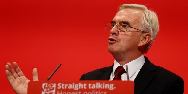 Shadow Chancellor John McDonnell making his keynote speech to the Labour Party annual conference in the Brighton Centre in Brighton, Sussex.