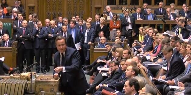 Prime Minister David Cameron speaks during Prime Minister's Questions in the House of Commons, London.