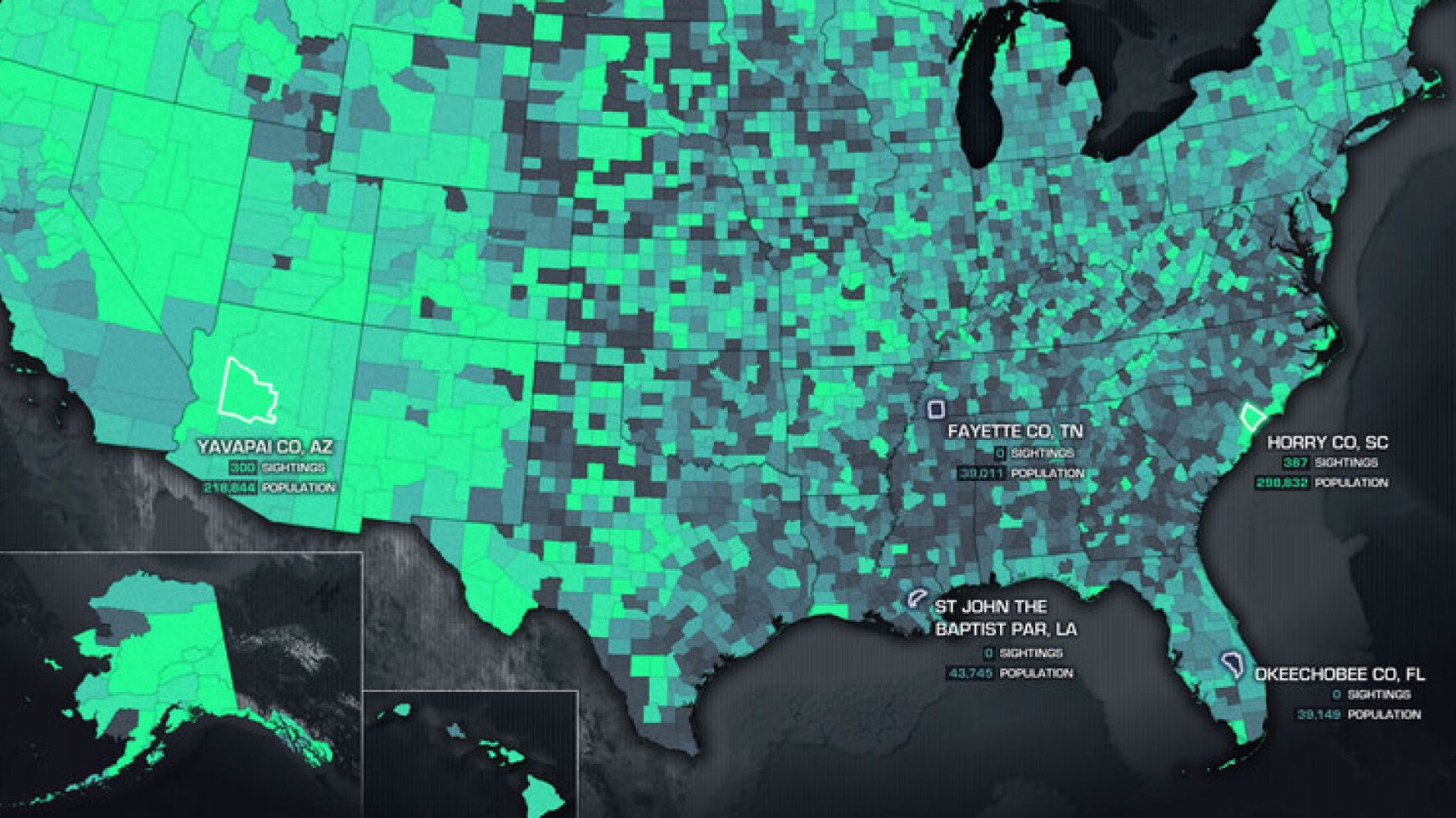 Here's Every UFO Sighting In The US Visualised On One Map HuffPost UK